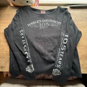 Black and white Harley Davidson long sleeve shirt